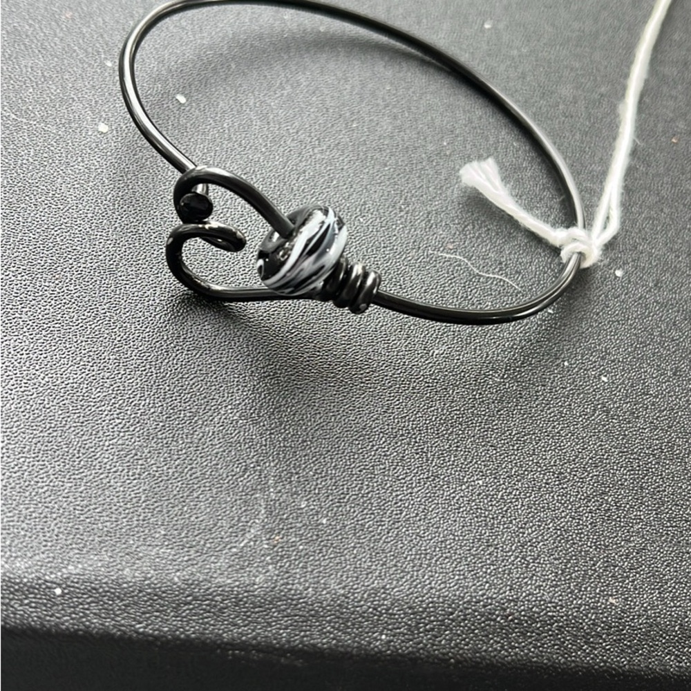 Black Wire Heart Bracelet